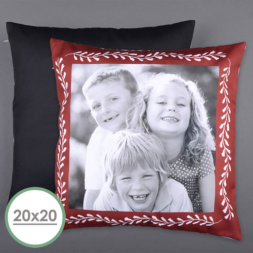 Marco rojo Foto personalizada Funda de almohada grande 50.80 cm x 50.80 cm (sin inserción) 