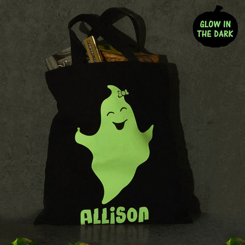 Bolsa de trucos o regalos de Halloween personalizados de la chica fantasma  negra