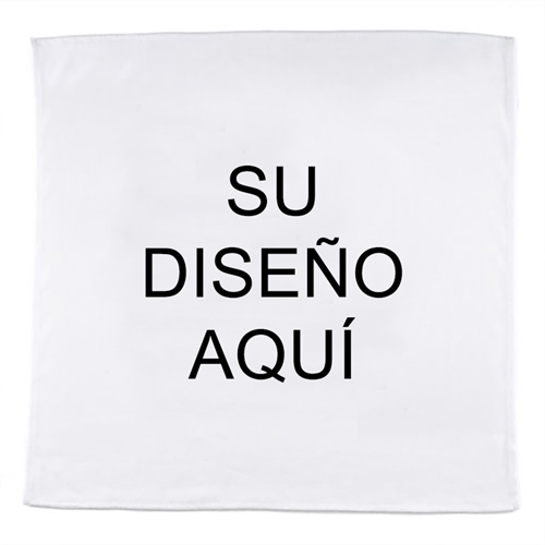 Bandana pañuelo con diseño personalizable con texto. Tamaño: 35.5 x 35.5 cm