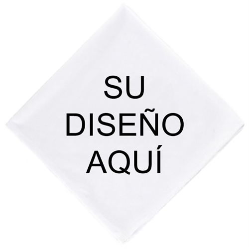 Bandana pañuelo con diseño personalizable con texto. Tamaño: 45.7 x 45.7 cm