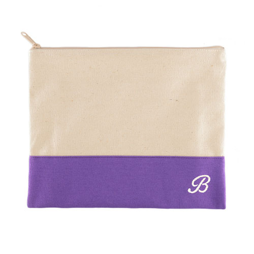 Bolso cosmético bordado color violeta
