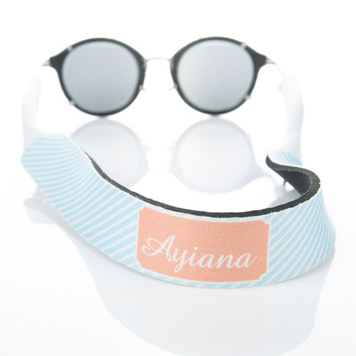 Rayas azul claro correa de gafas de sol monogramada