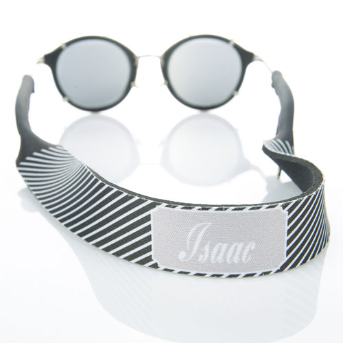 Rayas grises correa de gafas de sol monogramatizada