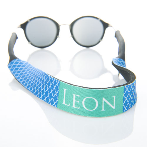 Correa de gafas de sol azul de cuatro hojas con monograma