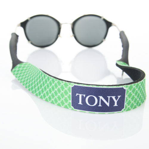 Correa de gafas de sol verde entrelazada y monogramada