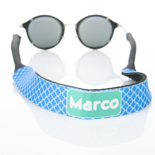 Correa de gafas de sol monograma de círculo azul entrelazado