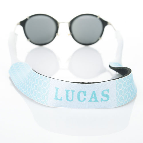 Círculo azul claro correa de gafas de sol monogramada