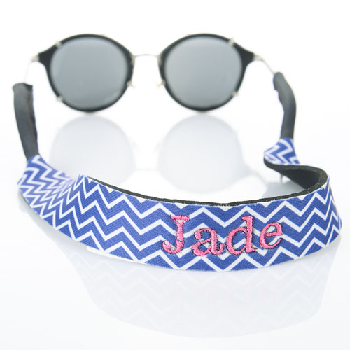 Símbolos azules Bordado Monograma correa de gafas de sol 