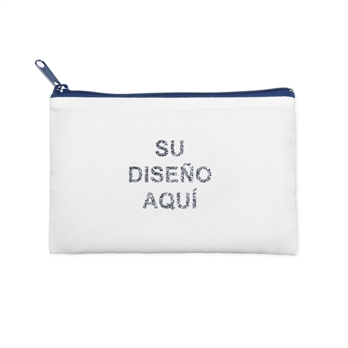 15.2x22.8 Bolsa cosmética con brillo de imagen personalizada, cremallera azul marino(2 lados personalizados)