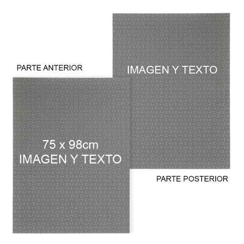 Rompecabezas personalizado de 2 lados con fondo de color y texto 74.9x97.7 cm, 2000 piezas