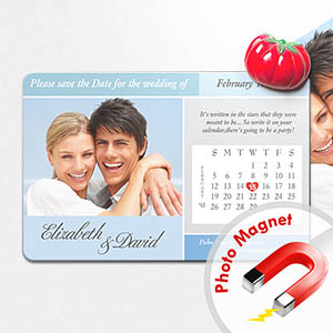 Nevera personalizada 10.16 cm x15.24 cm Calendario Grande Guardar la fecha Foto Imán, Luxe Azul