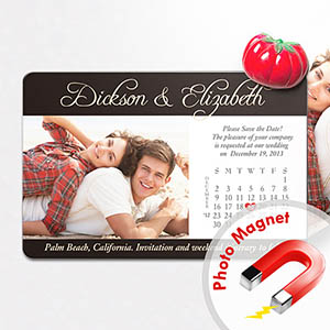 Nevera personalizada 10.16 cm x15.24 cm Calendario Grande Guardar la Fecha Foto Imán, Negro Romántico