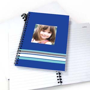 Create Your Own Colorful Stripes Notebook, Blue