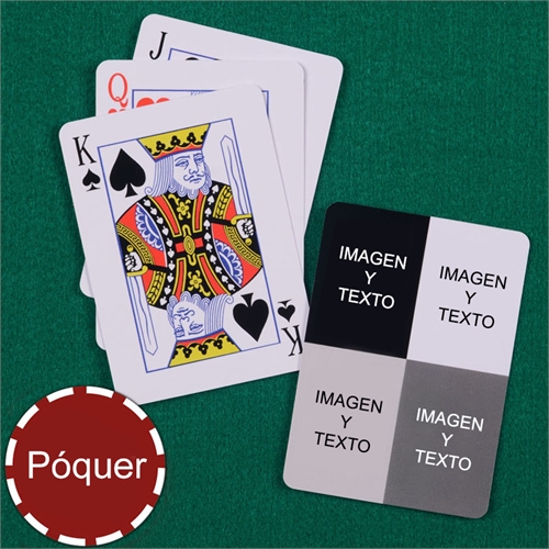 Naipes personalizados tamaño póker con colage de 4 imagenes 