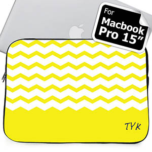 Iniciales personalizadas Chevron amarillo Manga Macbook Pro 15 (2015)