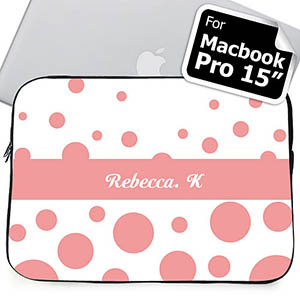 Nombre personalizado Círculos retro rosados Macbook Pro 15 Manga (2015)