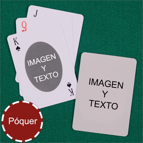Naipes personalizados tipo póker, ovalados, personalizados de los 2 lados 