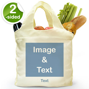  Personalizado de los dos lados doblada bolsa de compras , imágenes cuadradas