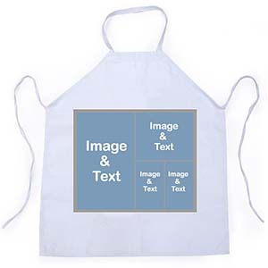 Four Collage Silver Grey Personalized Adult Apron
