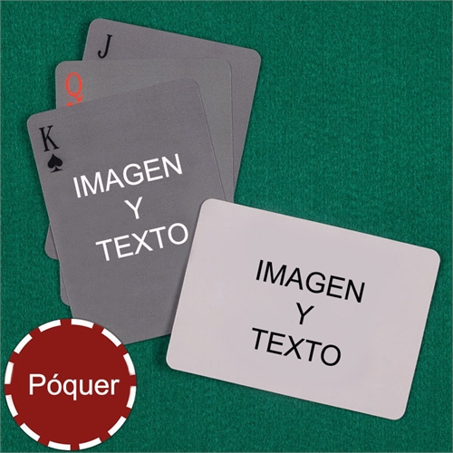 Naipes tipo póker simple personalizados de los 2 lados con paisaje 