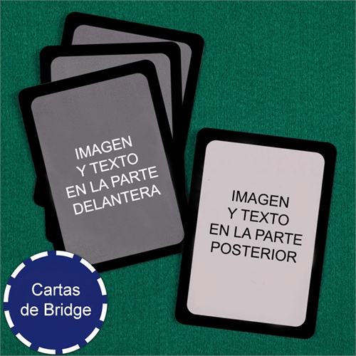 Naipes tamaño Bridge personalizados (Cartas en blanco) con marco negro