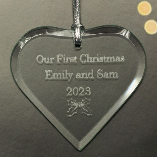 Personalized Engraved Heart Of Love Heart Shaped Ornament