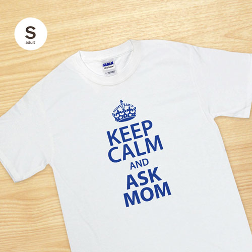 Camiseta  talla pequeña para adultos  personalizada con impresión de Keep Calm And blanco